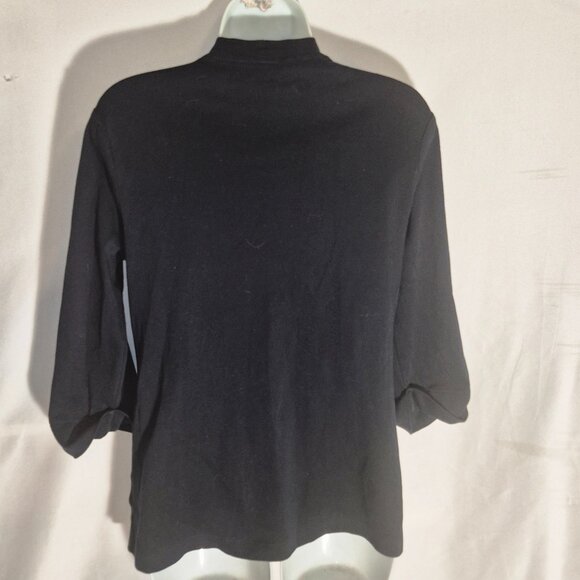 CROFT & BARROW cardigan sweater, open front, Black in size Medium - Picture 10 of 12